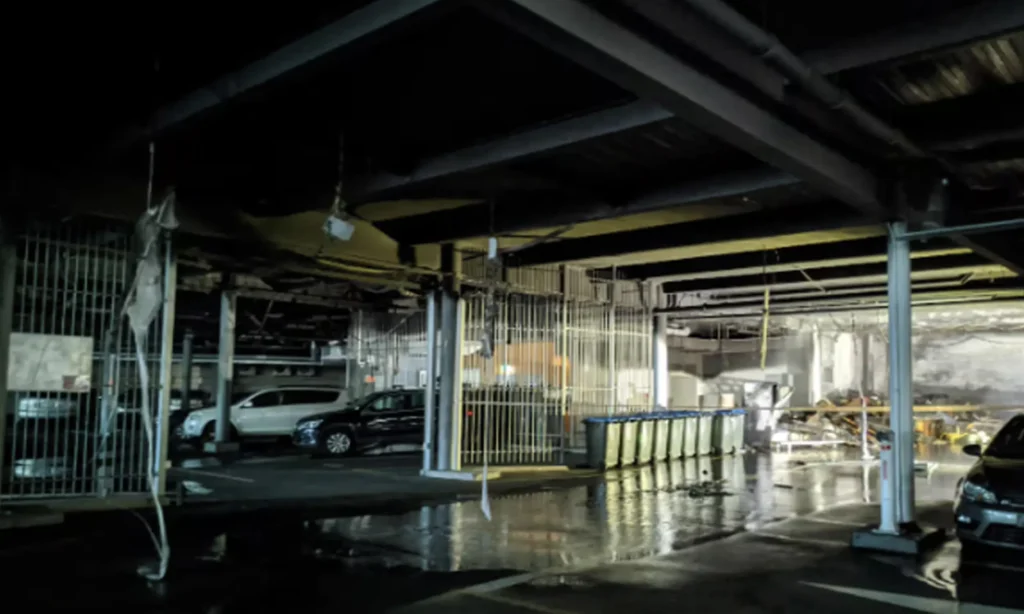 Wilson Carpark Fire Damage Preparation, Newmarket